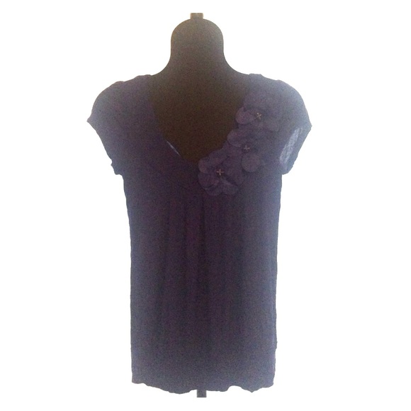 Navy floral top