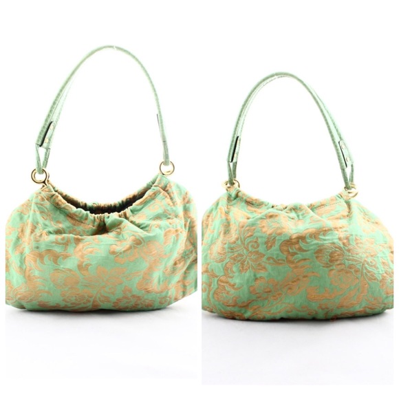 SOLD Gorgeous Kate Spade Green Brocade Marina Hobo