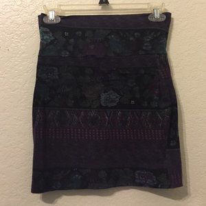 Nordstrom Purple Paisley Body Con Skirt