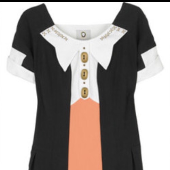 Mayle Dresses & Skirts - Mayle Black Ivory and Peach Dress
