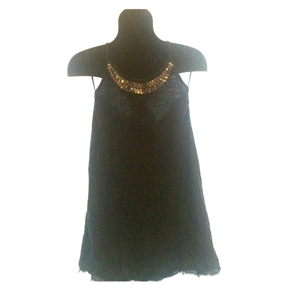 Navy blue racer back dress w/ sequin embellishment - Picture 1 of 1