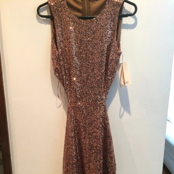 Gold Sequin Cutout Dress - Picture 3 of 3
