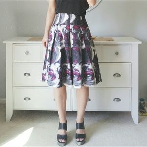 Express Black Pleated Midi Skirt Size 0