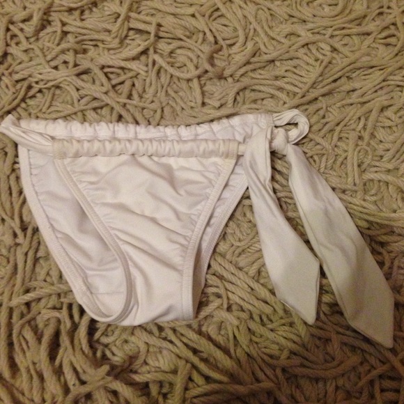 Brazilian style white bikini bottom