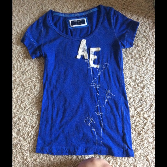 Blue short sleeve American Eagle top - Picture 2 of 2