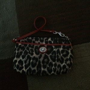 Coach leopard wristlet