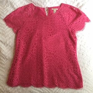 Jcrew pink lace top
