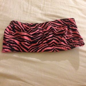 Zebra Pink and Black Bandeau/Bra