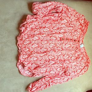 Orange/White bohemian top