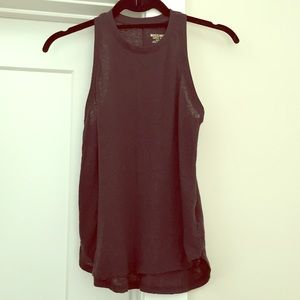 High neck charcoal grey burnout tank