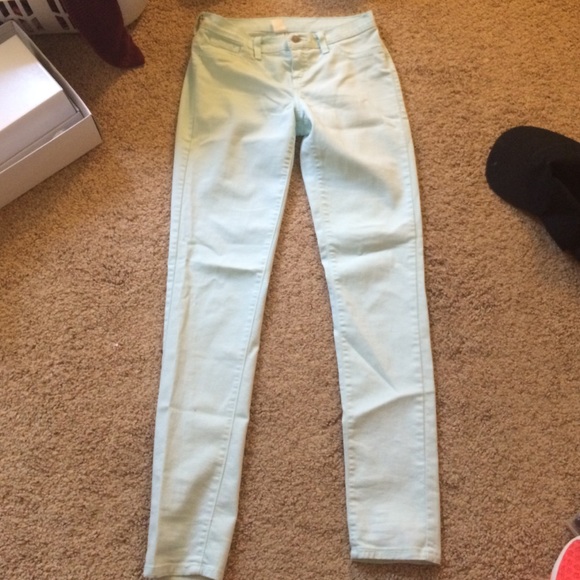 Size 27 mint green skinny jeans