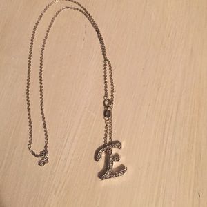 Diamond E necklace