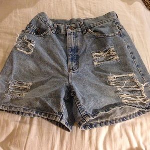 High Waisted Denim Distressed Shorts!