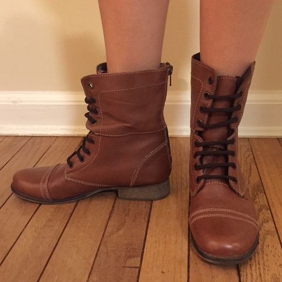 Brown Steve Madden Combat Boots
