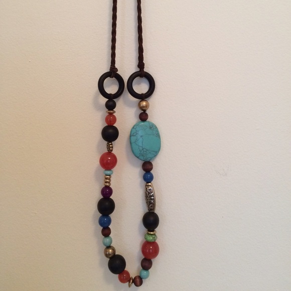 Lucky Brand asymmetrical beaded necklace