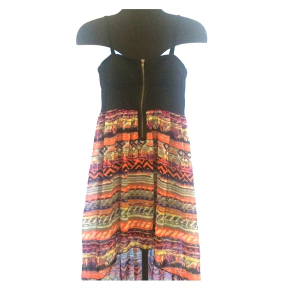 Aztec print hi/lo dress