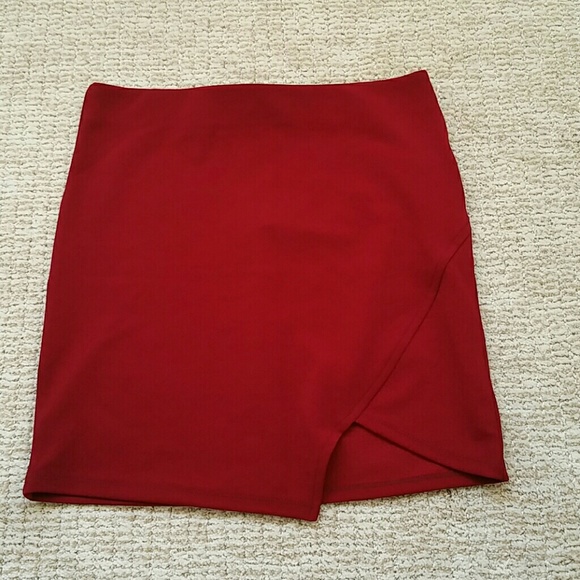 Dark red skirt