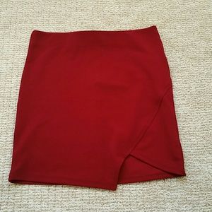Dark red skirt