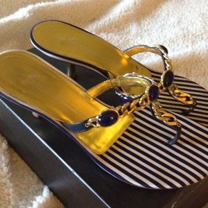 Giuseppe Zanotti blue strip sandals