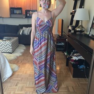 Bloomingdales/Aqua multi color maxi