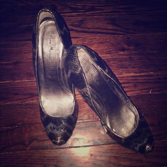 Snakeskin high heels