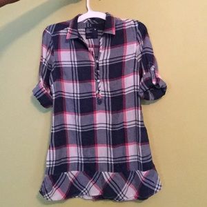 American Eagle Plaid Long Shirt