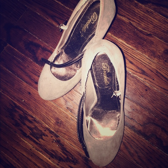 Tan high heel with brown heel
