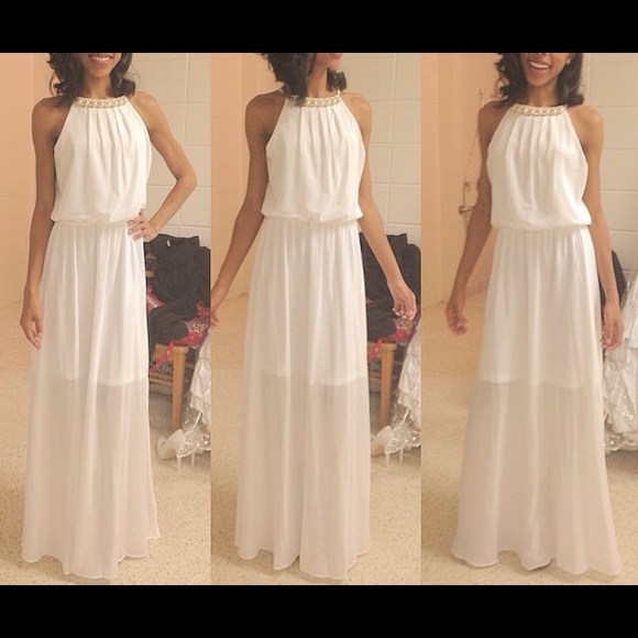 All White Evening Gown