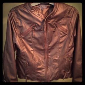 Brown leather jacket