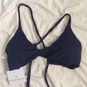 Midori navy blue crossback top