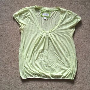 Lime green striped tee