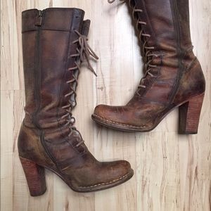 Women's Frye knee high lace up boots