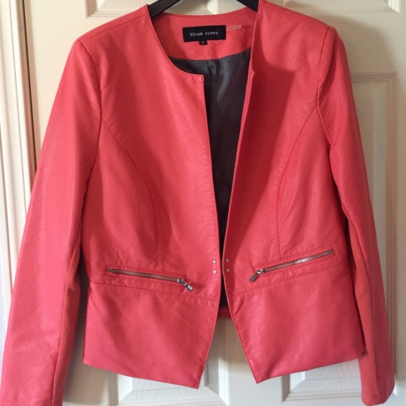 BRAND NEW - Black Rivet Faux-leather jacket - Picture 2 of 4