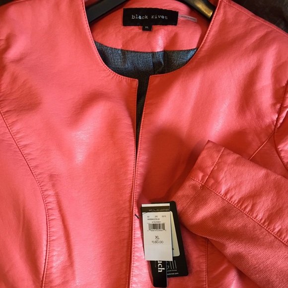 BRAND NEW - Black Rivet Faux-leather jacket - Picture 4 of 4