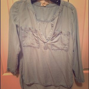 Chambray pullover top from Anthropologie