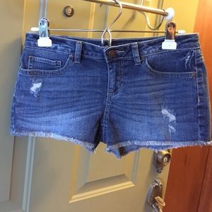 Distressed Denim Shorts