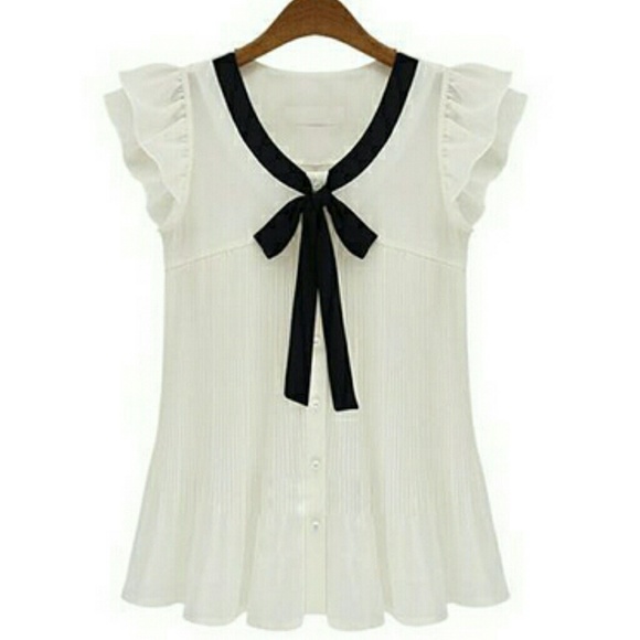 host pick Chiffon bowtie top