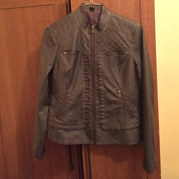 Grey leather jacket