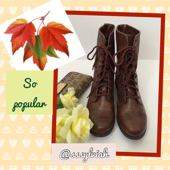 Shoes - 💟 HP 💟 Brown lace combat boots