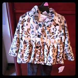 3 Piece Toddler Girls Animal Print Outfit
