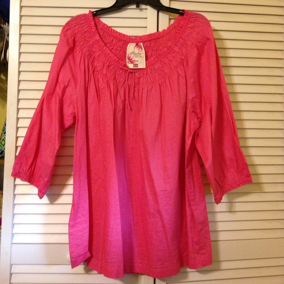 Pretty in pink peasant blouse