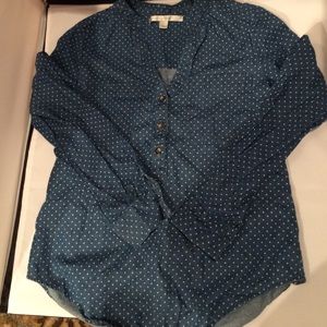 LC Lauren Conrad polka dot denim shirt