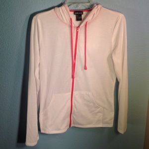 White and pink thin hoodie