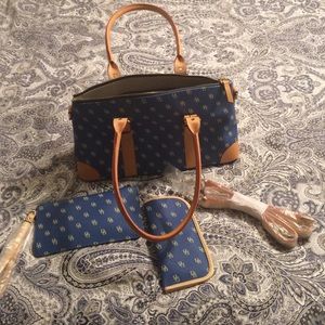Dooney and Bourke blue leather tote