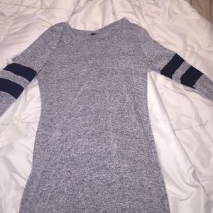 Grey, half sleeve, mid length, dress.