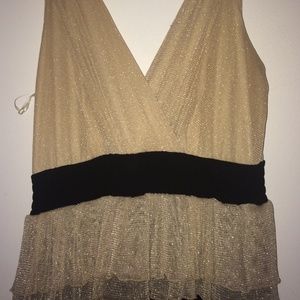 Gold and black deep V jumper