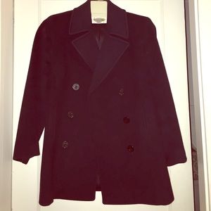 Talbots Petites navy blue pea coat Size 8!