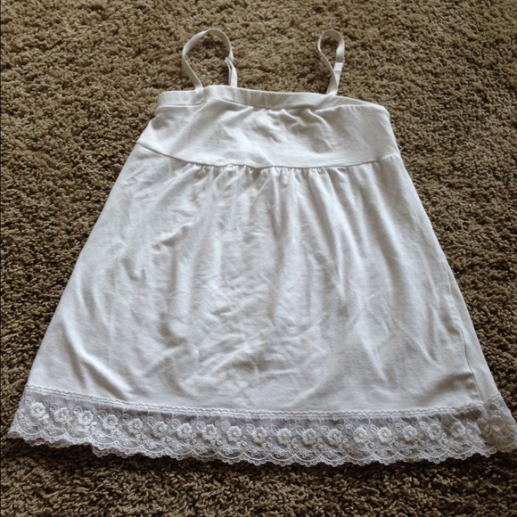 LAST DAY*white race hem camisole adjustable strap