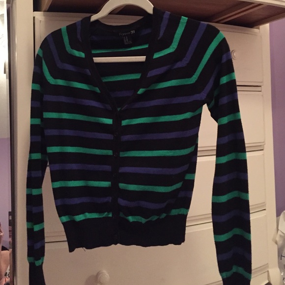 Black green and blue stripe sweater