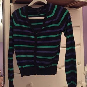Black green and blue stripe sweater